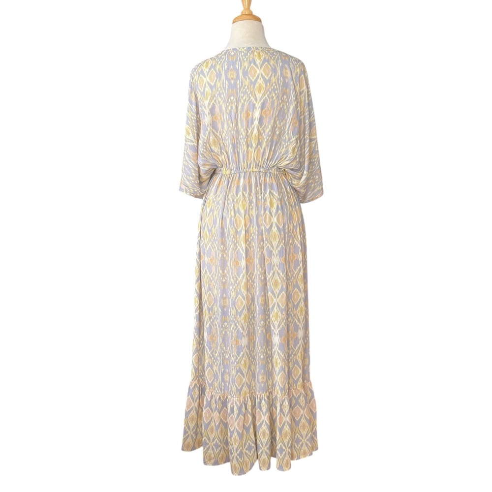 Cost Plus World Market Mira Ikat Kaftan Dress Blue White S / M - Picture 3 of 10